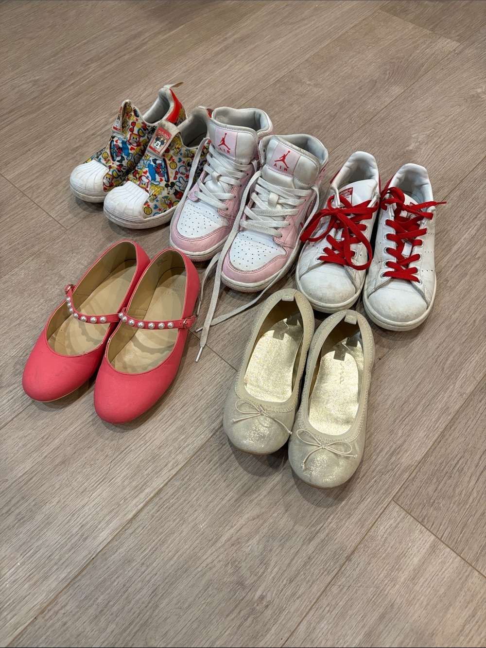 Jordan Girls Pink and White High-Top Sneakers